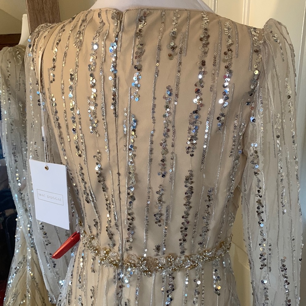 MAC DUGGAL
Long Sleeve Gown with Silver Sequin - Picture 15 of 17